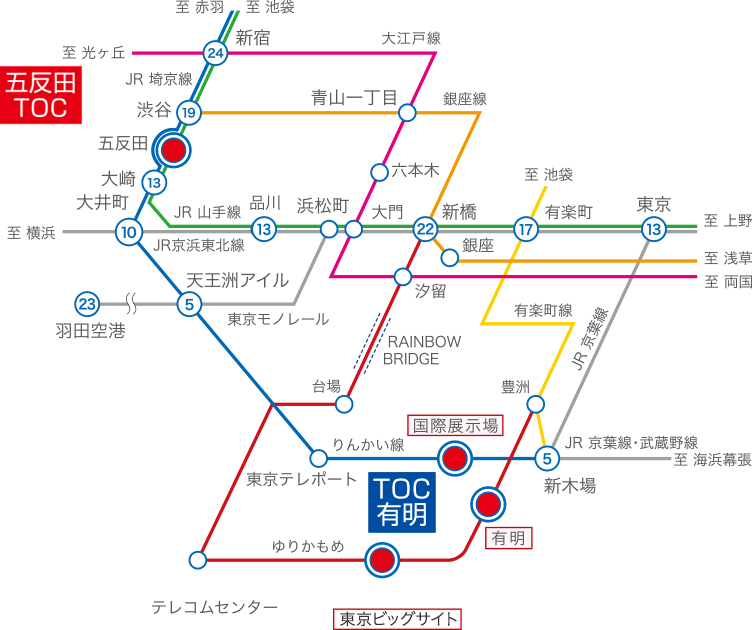 電車でのアクセスマップ